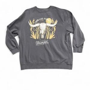 Wrangler Western Oversized Graphic Crewneck | Long Live Cowboy | Large